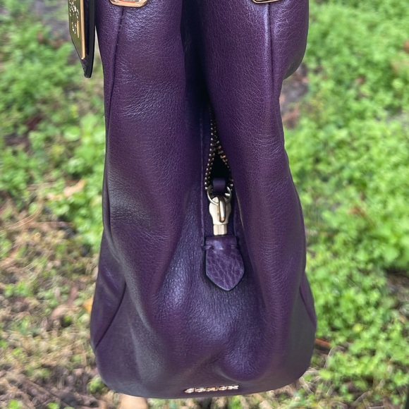 Coach Madison Phoebe purple pebbled leather Hobo satchel Bag - Picture 15 of 15